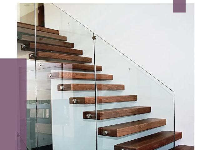 Стеклянные перила для лестницы в Котельниках от 15396 руб.