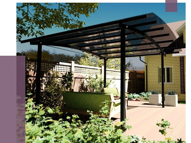 Навесы для террасы в Котельниках от 13538 руб. под ключ | ПРОЛЁТ-Ктн