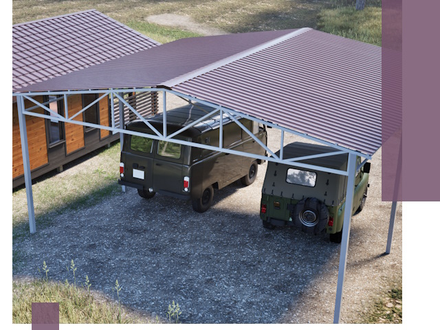 Двускатные навесы под ключ в Котельниках — изготовление и монтаж