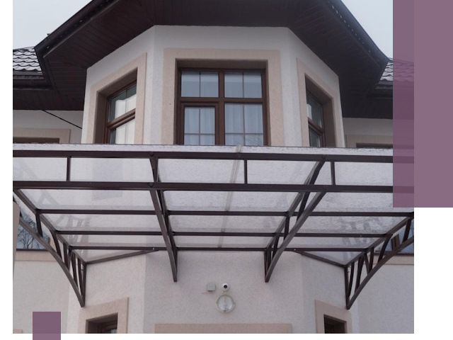 Козырьки из поликарбоната под ключ в Котельниках