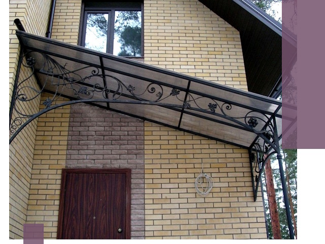 Односкатные козырьки из металла под ключ в Котельниках