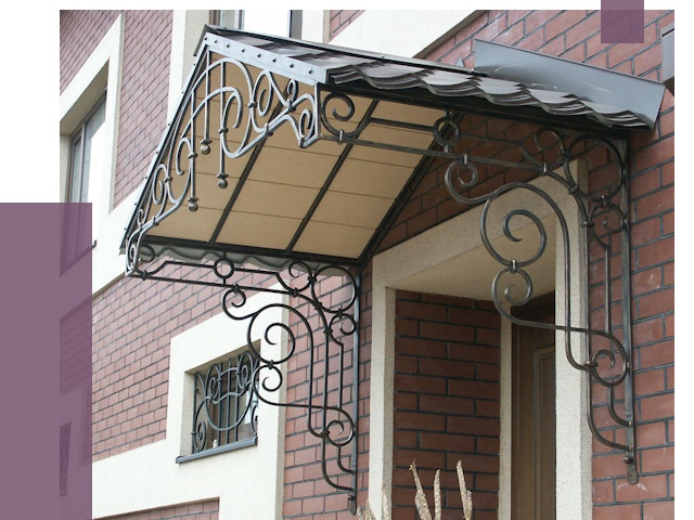 Двускатные козырьки в Котельниках под ключ от 13273 руб.