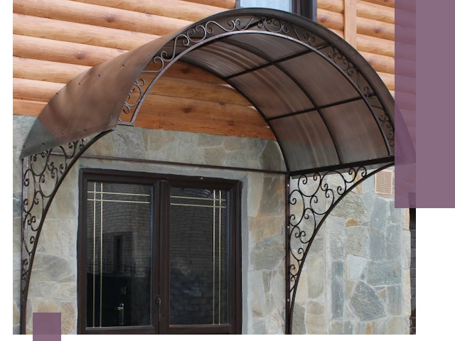 Арочные козырьки под ключ в Котельниках: изготовление и монтаж